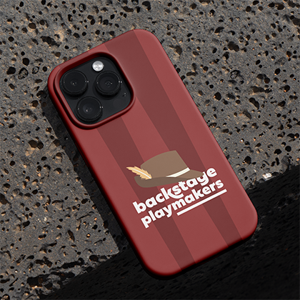 Backstage Playmakers application on phone case